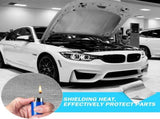 2 Pcs 24'' x 48'' Aluminized Heat Shield Thermal Barrier Adhesive Backed Blanket Wrap Fiberglass V1259-DP01-A-1214