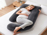 Giselle Bedding Pregnancy G-Shaped Full Body for Back and Belly Support Maternity PILLOW-MAT-J-VEL-GY