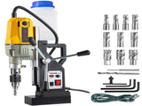 Magnetic Drill, 1100W 1.57" Boring Diameter, 2697lbf/12000N Portable Electric Mag Drill Press with V952-JBLJ11PCS220V027EV3