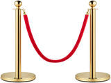 4PCS Gold Stanchion Posts Queue, 38 Inch Red Velvet Rope, Crowd Control Queue Line Rope, V952-GLZJS1.5M3GHRS4JTV0