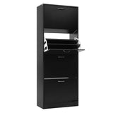 Artiss Shoe Rack Cabinet 60 Pairs 4 Doors - Black FURNI-L-SHOE-4D3R-BK-AB