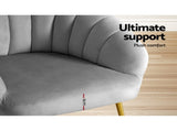 Artiss Armchair Velvet Grey Eloise UPHO-C-ARM-5107-GY