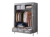 Artiss Large Portable Clothes Closet Wardrobe with Tiebacks Grey DIY-WR03-170-GY
