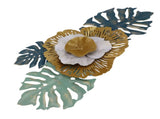 Iron Flower Wall Hanging Blue Modern Beautiful Metal Floral Wall Art Decor for Living Room Bedroom V1294-YM0706-3115230081211