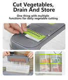 Green And Grey Ultimate 12-in-1 Multi-Functional Vegetable Slicer Dicer Chopper - Mandoline with V888-ELOSUNG27407