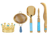 Tea Ceremony Set 304 Stainless Steel Tea Spoon Needle Clip Filter Kit Kung Fu Tea Accessory Gold V1294-YM0718-3118210009911
