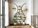 180Cm Tall Plant Stand Indoor Vase-Shape Metal Plant Shelf With Hanging Hooks V767-HJ-XZ1616