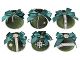 6PCS Velvet Xmas Balls Decorations Elegant Velvet Ornaments for Xmas Tree Wedding Party Green V1294-YM0901-240702FB06-6