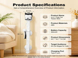 2-in-1 Automatic Cat Teaser Wand with Strong Suction Base, Interactive Feather & Plush Ball Toy for V1341-ZY-7EAEACP7-WHITE-S