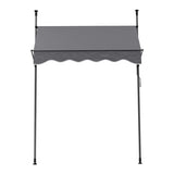 Instahut Window Fixed Pivot Arm Awning Outdoor Door Canopy 2X1.8M Grey AWN-B-FIXED-POLE-12-GY