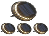4pcs Ground Lights LED Warm Light Outdoor Disk Lights IP68 Waterproof Underground Lights V1294-YM0901-H39905-4