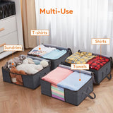 6 Pack 35L Clothes Storage Bag, Foldable Underbed Storage Box, Quilt Storage Cover Closet Organizer, V1188-MS-227-1935