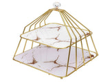 Cupcake Stand Elegant 2 Tier Iron Dessert Stand with Ceramic Serving Trays for Fruits Cakes Snacks V1294-YM0901-3118250199611