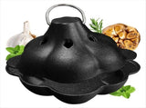 Garlic Roaster Cast Iron Pan with Dual Handles for Grill and BBQ, Pre-Seasoned, Oven Safe V1366-AZ2-W-15901