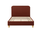 Artiss King Single Bed Frame with Headboard, Faux Linen Fabric Brown BFRAME-H-VIC-KS-BR-AB