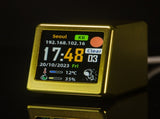 2pc Mini Smart Wi-Fi Weather Station Clock - Desktop Digital Clock with HD IPS Screen, Customizable V888-ELOSUNG35901