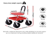 Gardeon Garden Cart Seat Rolling Stool 360 Swivel Height Adjustable Heavy Duty Red GCT-4W-RD