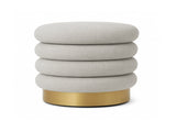 Interior Ave - Roma Round Milan Ottoman / Footstool Off White V355-IA-OTT-ROM-NAT