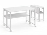 Artiss Foldable Computer Desk Mobile Study Table Workstation White 80cm MET-DESK-26138-WH
