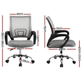 Artiss 2x Mesh Office Chair Mid Back Grey OCHAIR-G-2004-GYX2