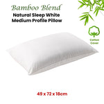 Bianca Natural Sleep White Bamboo Blend Medium Profile Pillow V442-BCA-PILLOW-BAMBOOBLEND750-WHITE-RE