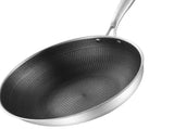 Stainless Steel Wok Pan Double Sided Honeycomb 3 Layer Prevent Sticking Easy Cleaning Wok for V1294-YM0717-3118220189615