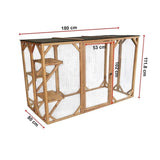 180cm Large Cat Enclosure Wooden Outdoor Cage with 3 Platforms V63-840481