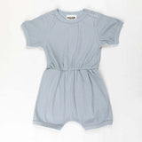 Ponchik Babies + Kids - Ribbed Cotton Romper - Capri Blue - 3-6 months V563-RIBROMPER-CAPBLUE-3_6