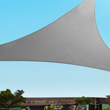 Instahut Shade Sail 6x6x6m Triangle 280GSM 98% Grey Shade Cloth SAIL-DL-H-6X6X6-C-GR