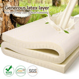 Giselle Bedding Latex Mattress Topper, 7.5cm Thick 7-Zone Pressure Relief Bed Pad with Washable TOPPER-LT-D-75