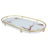 Bathroom Storage Tray Light Luxury Decorative Golden Texture Oval Bathroom Organiser Tray for Soap V1294-YM0710-3112230084611