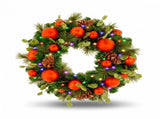Christabelle 61cm Sable Fir Christmas Wreath Pre Lit Multi Function LED Eucalyptus Pine Cones R 112_SENSF61