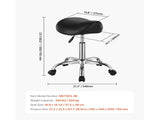 Saddle Rolling Stool, PU Leather Rolling Stool with Wheels, 360&deg Swivel Drafting Stool with V952-MADHSJSMADWK1IEB9V0