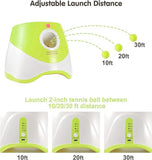 Automatic Dog Ball Launcher with 15 Mini Tennis Balls & Mesh Bag Rechargeable Pet Toy for Small V1107-CS-CWGPQQQL