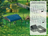 Extra Large Green Chicken Coop Cage Run Rabbit Hutch Walk In Hen Enclosure 300x400x270cm V178-59383