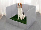 Dog Grass Pad with Tray, Foldable Litter Box High Wall, Indoor Potty Easy Clean Puppy Pee Pad V1107-135-45373-GRY3