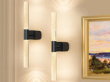 Battery Operated Wall Sconce Set of 2 Black Rechargeable Acrylic Crystal Sconce Wall Decor Set of 2 V1171-CB-BOM001623