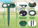 2 Pack Ultrasonic Animal Repellent,Outdoor Deer Repeller Devices with Motion Sensor Strobe Light for V1366-AZ2-W-18289