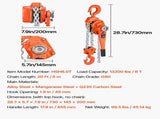 Manual Lever Chain Hoist, 6T 6000KG Capacity Heavy Duty Come Along, 6M Lift G80 Alloy Steel Chain V952-CGKSBHLHL6T2SKL28001V0