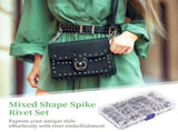 270 Sets Mixed Shape Rivets, 12 Styles Silver Color Spikes and Studs, Zinc Alloy Cone Spikes, Punk V1369-AZ3-W-08532