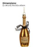 Christabelle Box of 6 Champagne Bottle Christmas Gold Glass Tree Decoration 112_YAN337S6