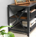 TV Stand for 60-Inch TV with Industrial Style Steel Frame Rustic Brown and Black V178-11253