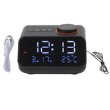 Alarm Clock Radio LED Digital Alarm Clock with FM Radio Music Temperature Humidity Display for Home V1294-YM0703-3115230036911