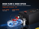 Hydraulic Pump, 8 Quart Hydraulic Power Unit, Single Acting Dump Trailer Pump, 0.91 GPM Flow Rate, V952-YXYYB12VZLDJVH4D5V0