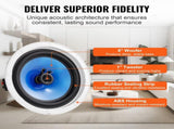 2 PCs 203.2 mm in Ceiling Speakers, 50-Watts, Flush Mount Ceiling & in-Wall Speakers System with V952-DPXDYSQ8YCLZPZC9CV9