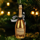 Christabelle Box of 6 Champagne Bottle Christmas Gold Glass Tree Decoration 112_YAN337S6