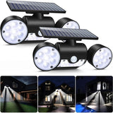 2 Pcs Powerful Outdoor Solar Light, 30 LED Security Light Motion Sensor Three Head Spotlights V1237-ZY-715-107