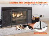 Fireplace Screen 3 Panel, Sturdy Iron Mesh Fireplace Screen, 122CM Spark Guard Cover, No V952-BLMHSFG4555I9GTXEV0