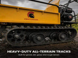 Centurion Petrol Tracked Wheelbarrow Dumper 212cc 7HP with Extendable Steel Hopper MWB-AST-D30-BLYL