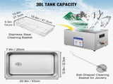 Digital Ultrasonic Cleaner 30L Ultrasonic Cleaning Machine 40kHz Sonic Cleaner Machine 316 & 304 V952-QX30L316-220VBWIVV3